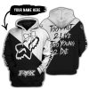 TOO FAST TO LIVE TOO YOUNG TO DIE – 3D ALL OVER PRINTED – FOX RACING GIRL – WHITE