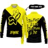 TOO FAST TO LIVE TOO YOUNG TO DIE – 3D ALL OVER PRINTED – FOX RACING GIRL – YELLOW - LONG SLEEVE POLO SHIRT