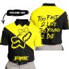 TOO FAST TO LIVE TOO YOUNG TO DIE – 3D ALL OVER PRINTED – FOX RACING GIRL – YELLOW - POLO SHIRT