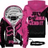 JUST GONNA SEND IT – 3D ALL OVER PRINTED – FOX RACING GIRL – PINK 1 - FLEECE ZIP HOODIE