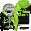 JUST GONNA SEND IT – 3D ALL OVER PRINTED – FOX RACING GIRL – GREEN 1 - FLEECE ZIP HOODIE