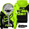 JUST GONNA SEND IT – 3D ALL OVER PRINTED – FOX RACING GIRL – NEON - FLEECE ZIP HOODIE