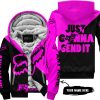 JUST GONNA SEND IT – 3D ALL OVER PRINTED – FOX RACING GIRL – PINK - FLEECE ZIP HOODIE