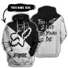 TOO FAST TO LIVE TOO YOUNG TO DIE – 3D ALL OVER PRINTED – FOX RACING GIRL – BLACK
