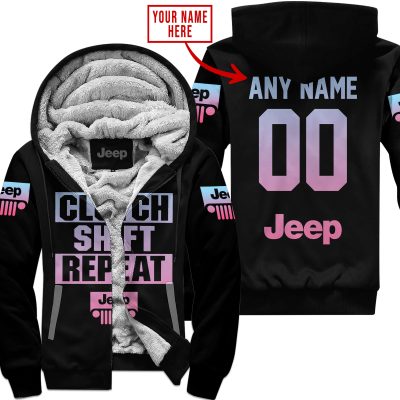 Gas Clutch Shift Repeat – Limited Edition – Jeep – Black - Fleece Zip Hoodie