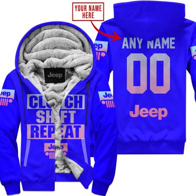 Gas Clutch Shift Repeat – Limited Edition – Jeep – Blue - Fleece Zip Hoodie