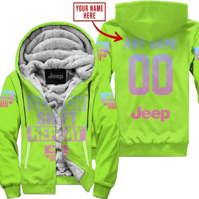 Gas Clutch Shift Repeat – Limited Edition – Jeep – Green 1 - Fleece Zip Hoodie