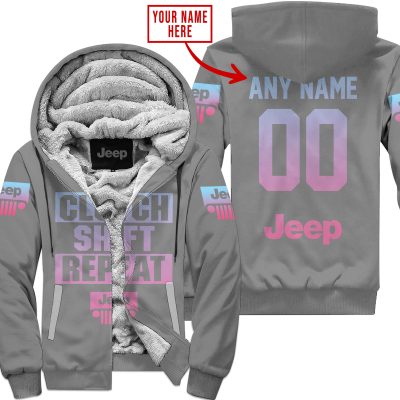 Gas Clutch Shift Repeat – Limited Edition – Jeep – Grey - Fleece Zip Hoodie