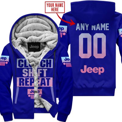 Gas Clutch Shift Repeat – Limited Edition – Jeep – Navy - Fleece Zip Hoodie