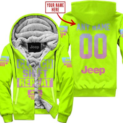 Gas Clutch Shift Repeat – Limited Edition – Jeep – Neon - Fleece Zip Hoodie