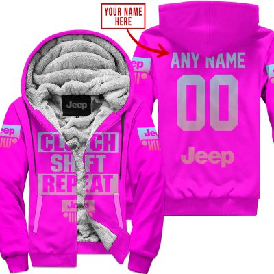 Gas Clutch Shift Repeat – Limited Edition – Jeep – Pink - Fleece Zip Hoodie