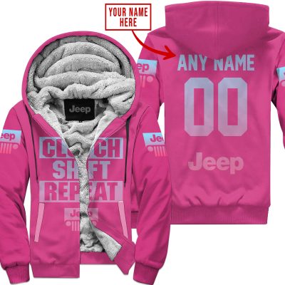 Gas Clutch Shift Repeat – Limited Edition – Jeep – Pink 1 - Fleece Zip Hoodie