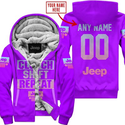 Gas Clutch Shift Repeat – Limited Edition – Jeep – Purple - Fleece Zip Hoodie