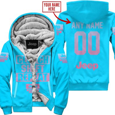 Gas Clutch Shift Repeat – Limited Edition – Jeep – Sky Blue - Fleece Zip Hoodie