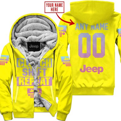 Gas Clutch Shift Repeat – Limited Edition – Jeep – Yellow - Fleece Zip Hoodie
