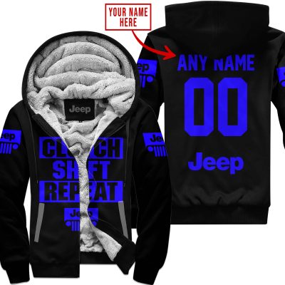 Gas Clutch Shift Repeat – Limited Edition – Jeep – Black Blue - Fleece Zip Hoodie
