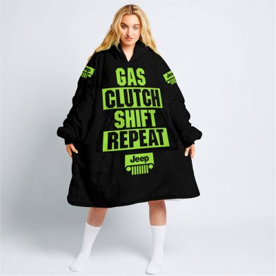 Gas Clutch Shift Repeat – Limited Edition – Jeep – Black Green 1 - Oodie Blanket