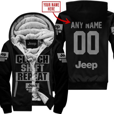 Gas Clutch Shift Repeat – Limited Edition – Jeep – Black Grey - Fleece Zip Hoodie