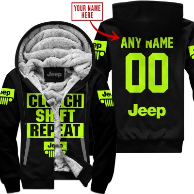 Gas Clutch Shift Repeat – Limited Edition – Jeep – Black Neon - Fleece Zip Hoodie