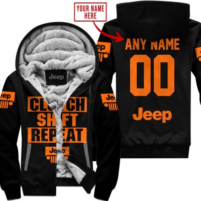 Gas Clutch Shift Repeat – Limited Edition – Jeep – Black Orange - Fleece Zip Hoodie