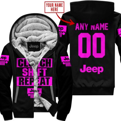 Gas Clutch Shift Repeat – Limited Edition – Jeep – Black Pink - Fleece Zip Hoodie