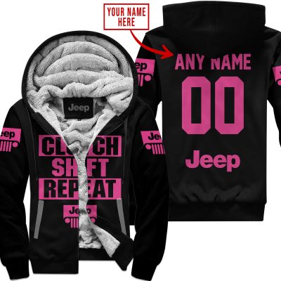 Gas Clutch Shift Repeat – Limited Edition – Jeep – Black Pink 1 - Fleece Zip Hoodie