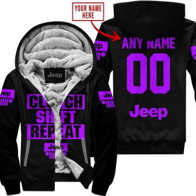 Gas Clutch Shift Repeat – Limited Edition – Jeep – Black Purple - Fleece Zip Hoodie