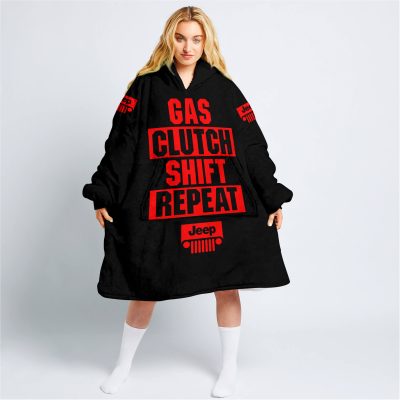 Gas Clutch Shift Repeat – Limited Edition – Jeep – Black Red - Oodie Blanket