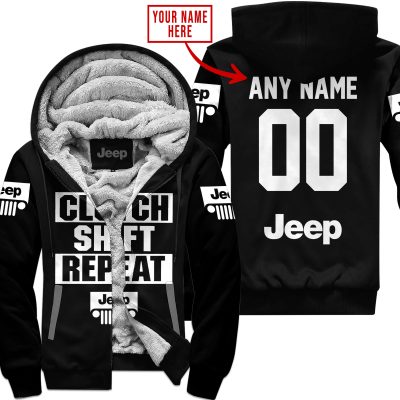 Gas Clutch Shift Repeat – Limited Edition – Jeep – Black White - Fleece Zip Hoodie