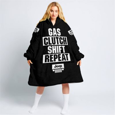 Gas Clutch Shift Repeat – Limited Edition – Jeep – Black White - Oodie Blanket