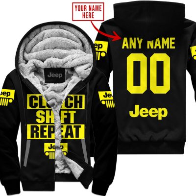 Gas Clutch Shift Repeat – Limited Edition – Jeep – Black Yellow - Fleece Zip Hoodie