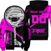 MAKE LIFE A RIDE JUST SEND IT – FOX – PINK - FLEECE ZIP HOODIE