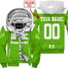 LIMITED EDITION – CUSTOM NAME RACING - KAWASAKI GREEN - FLEECE ZIP HOODIE