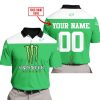LIMITED EDITION – CUSTOM NAME RACING - MONSTER ENERGY GREEN - POLO SHIRT