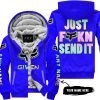 ZERO FOX GIVEN – JUST FCKN SEND IT – FOX RACING – BLUE - FLEECE ZIP HOODIE