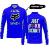 ZERO FOX GIVEN – JUST FCKN SEND IT – FOX RACING – BLUE - LONG SLEEVE POLO SHIRT