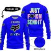 ZERO FOX GIVEN – JUST FCKN SEND IT – FOX RACING – BLUE - SWEATER UGLY