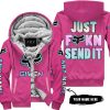 ZERO FOX GIVEN – JUST FCKN SEND IT – FOX RACING – PINK 1 - FLEECE ZIP HOODIE