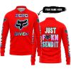 ZERO FOX GIVEN – JUST FCKN SEND IT – FOX RACING – RED - LONG SLEEVE POLO SHIRT