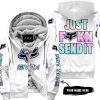 ZERO FOX GIVEN – JUST FCKN SEND IT – FOX RACING – WHITE - FLEECE ZIP HOODIE