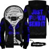 ZERO FOX GIVEN – JUST FCKN SEND IT – FOX RACING – BLACK BLUE - FLEECE ZIP HOODIE