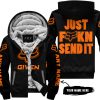 ZERO FOX GIVEN – JUST FCKN SEND IT – FOX RACING – BLACK ORANGE - FLEECE ZIP HOODIE