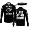 ZERO FOX GIVEN – JUST FCKN SEND IT – FOX RACING – BLACK WHITE - LONG SLEEVE POLO SHIRT