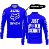 ZERO FOX GIVEN – JUST FCKN SEND IT – FOX RACING – BLUE V1 - LONG SLEEVE POLO SHIRT