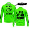 ZERO FOX GIVEN – JUST FCKN SEND IT – FOX RACING – GREEN V1 - LONG SLEEVE POLO SHIRT