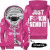 ZERO FOX GIVEN – JUST FCKN SEND IT – FOX RACING – PINK 1 V1 - FLEECE ZIP HOODIE