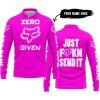ZERO FOX GIVEN – JUST FCKN SEND IT – FOX RACING – PINK V1 - LONG SLEEVE POLO SHIRT