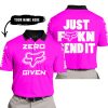ZERO FOX GIVEN – JUST FCKN SEND IT – FOX RACING – PINK V1 - POLO SHIRT