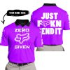 ZERO FOX GIVEN – JUST FCKN SEND IT – FOX RACING – PURPLE V1 - POLO SHIRT