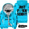 ZERO FOX GIVEN – JUST FCKN SEND IT – FOX RACING – SKY BLUE V1 - FLEECE ZIP HOODIE